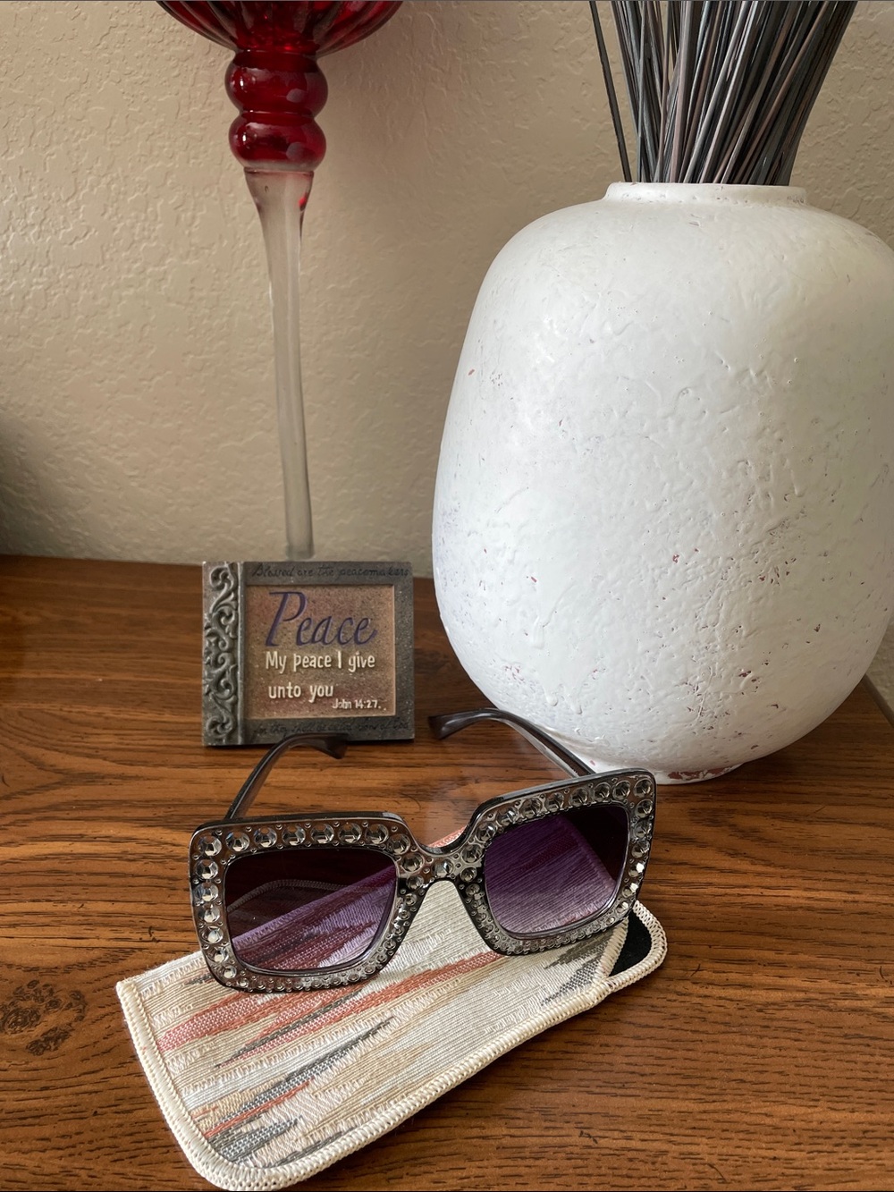 FLAWLESS EYEWEAR Oversized Square Frame Crystal Bling Rhinestone Sunglasses - Picture 2 of 9